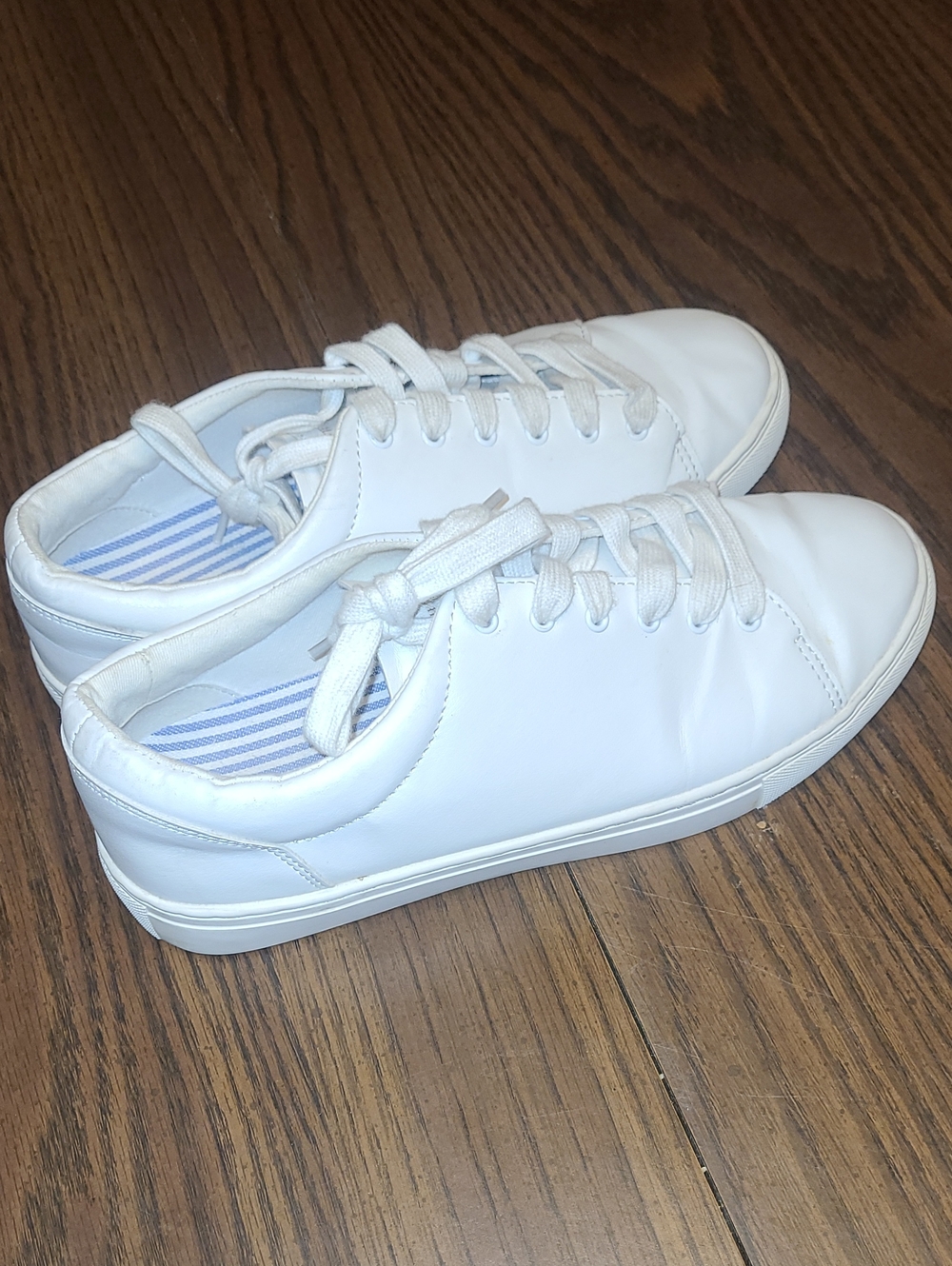 J. Crew White Leather Low-Top Sneakers Womens Size 9